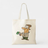 お金のトートバッグを切り取る男 トートバッグ (裏面)