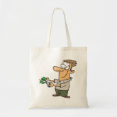 お金のトートバッグを切り取る男 トートバッグ (正面)