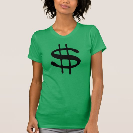 お金のドル記号のTシャツ Tシャツ (正面)