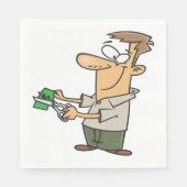 お金のナプキンを切り取る人 スタンダードランチョンナプキン (正面)