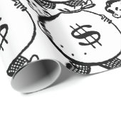 お金のバッグのドル記号を運んでいる人 ラッピングペーパー (ロールコーナー)