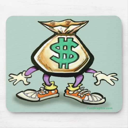 お金のバッグ マウスパッド (正面)