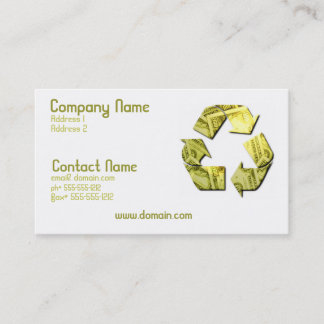 お金のリサイクルの名刺を救って下さい 名刺