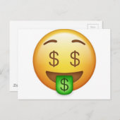 お金の口笑わされる絵文字 ポストカード (正面/裏面)