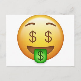 お金の口笑わされる絵文字 ポストカード