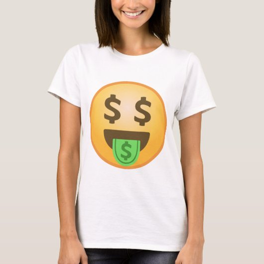 お金の口Emoji Tシャツ (正面)