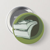 お金の山札束 緑の裏側 缶バッジ (正面&裏面)