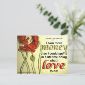 お金の断言の郵便はがき ポストカード (スタンド正面)