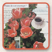 お金の朝のコーヒータイムを中断しない コースター (正面)
