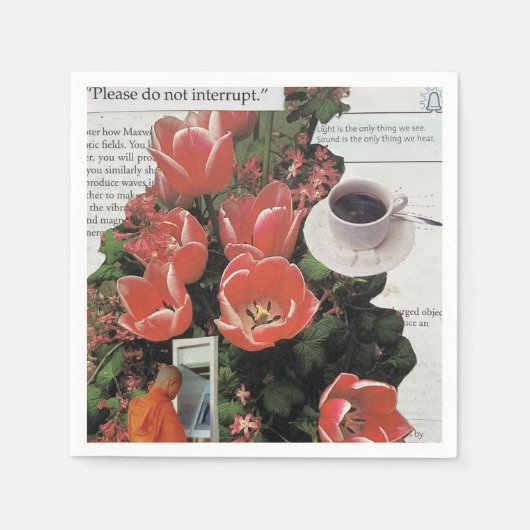 お金の朝のコーヒータイムを中断しない スタンダードカクテルナプキン (正面)