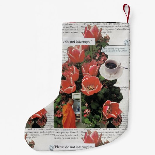 お金の朝のコーヒータイムを中断しない スモールクリスマスストッキング (裏面)