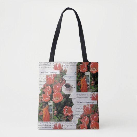 お金の朝のコーヒータイムを中断しない トートバッグ (正面)