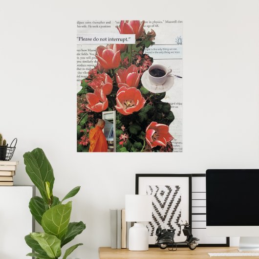 お金の朝のコーヒータイムを中断しない ポスター (ホームオフィス)