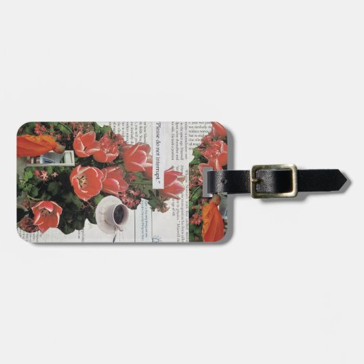 お金の朝のコーヒータイムを中断しない ラゲッジタグ (正面横)