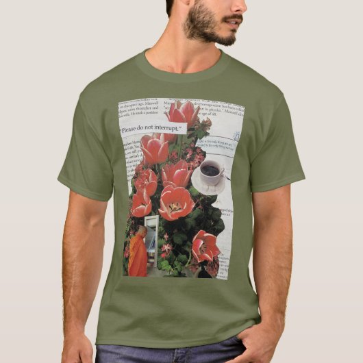 お金の朝のコーヒータイムを中断しない Tシャツ (正面)