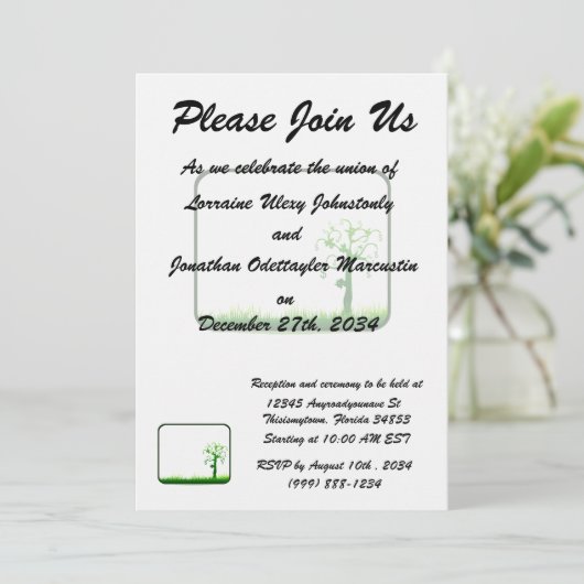 お金の木の草の長方形フレームgraphic.png 招待状 (スタンド正面)