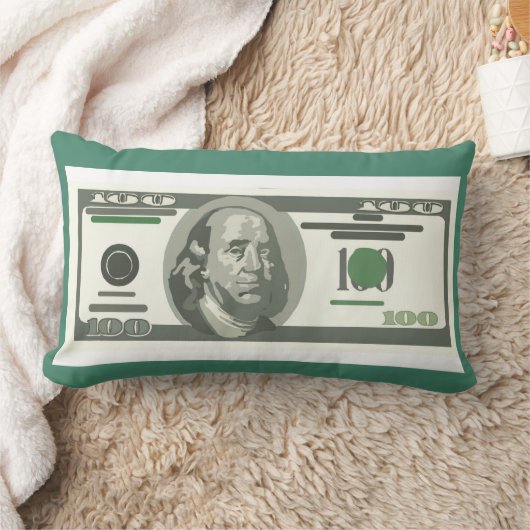 お金の枕、100つのドル札 ランバークッション (ブランケット)