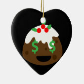 お金の目のクリスマスプリン セラミックオーナメント (右)
