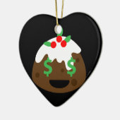 お金の目のクリスマスプリン セラミックオーナメント (左)