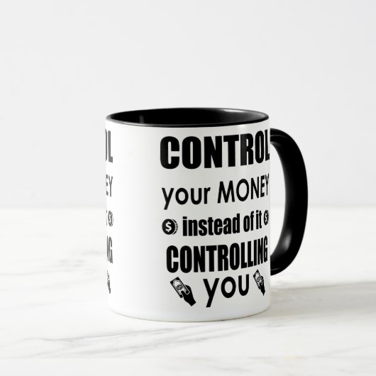 お金の管理をしよう - やる気が出る名言 マグカップ (正面右)