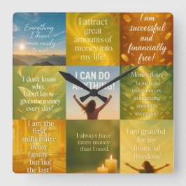 お金の肯定 スクエア壁時計