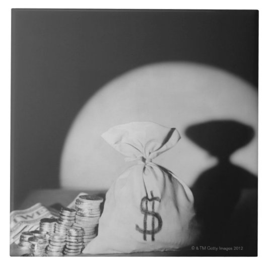 お金の袋 タイル (正面)