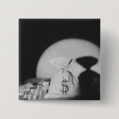 お金の袋 缶バッジ (正面)