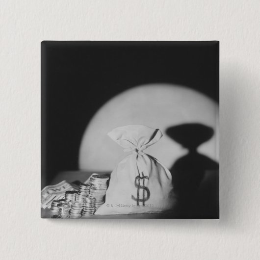 お金の袋 缶バッジ (正面)