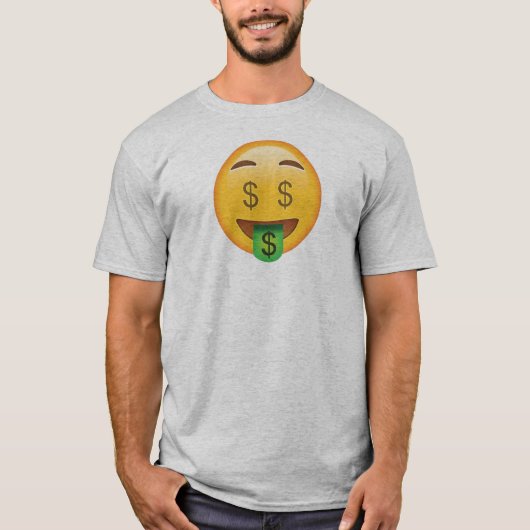 お金のEmojiのワイシャツ Tシャツ (正面)