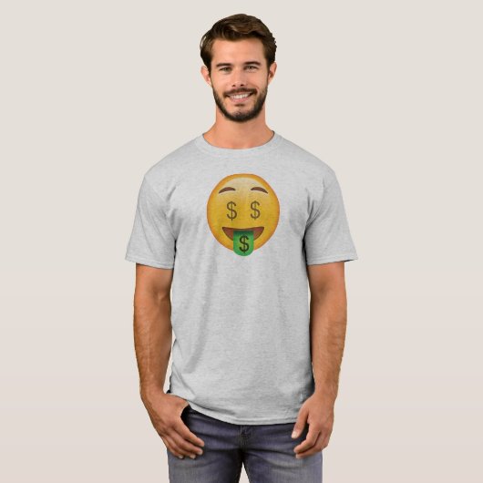 お金のEmojiのワイシャツ Tシャツ (正面フル)