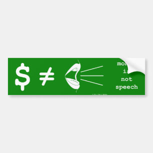 お金はスピーチではないです バンパーステッカー