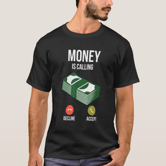 お金はボスの皮肉に最適忙しだ Tシャツ (正面)