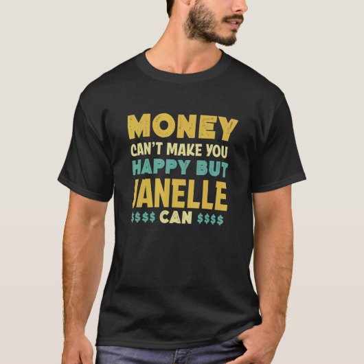 お金は幸せにできないジャネルはフモの名前を Tシャツ (正面)