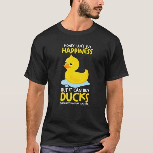 お金は幸せ買できないが、アヒルのラバーダックPr Tシャツ (正面)