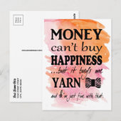 お金は幸せ買ない工芸品の水色 ポストカード (正面/裏面)