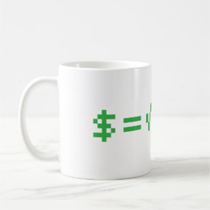 お金は悪の二乗根です コーヒーマグカップ