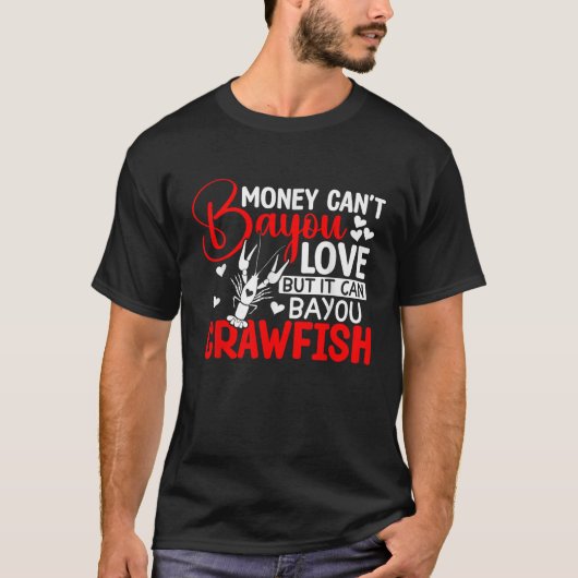 お金は愛を浴びることはできるが、それは魚を浴びることができるV Tシャツ (正面)