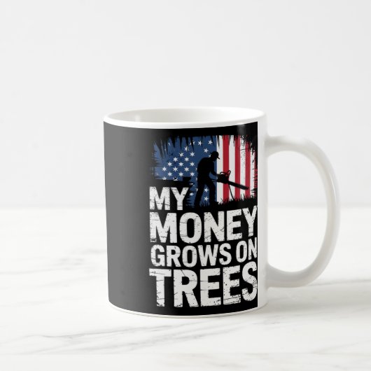 お金は木に生る アメリカ国旗 ツリーケアリング コーヒーマグカップ (右)