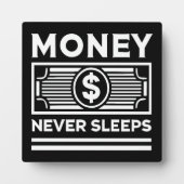 お金は眠らない – 喧騒、研削、成功 フォトプラーク (正面)