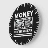 お金は眠らない – 喧騒、研削、成功 ラージ壁時計 (傾斜)