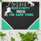 お金は馬買のミントグリーン キッチンタオル (折り畳み)