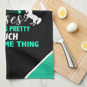 お金は馬買のミントグリーン キッチンタオル (四つ折り)