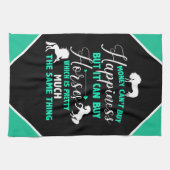 お金は馬買のミントグリーン キッチンタオル (横)