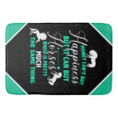 お金は馬買のミントグリーン バスマット (正面)