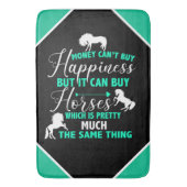 お金は馬買のミントグリーン バスマット (正面縦)