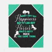 お金は馬買のミントグリーン フリースブランケット (正面)