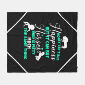 お金は馬買のミントグリーン フリースブランケット (正面(横))