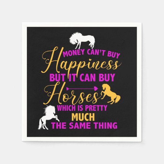 お金は馬買紫黄色 スタンダードカクテルナプキン (正面)