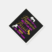 お金は馬買紫黄色 スタンダードカクテルナプキン (角)