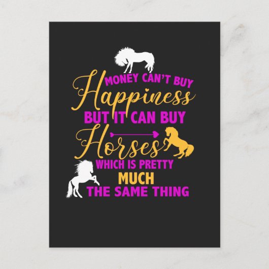 お金は馬買紫黄色 ポストカード (正面)